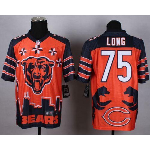 Nike Chicago Bears #75 Kyle Long Orange Men's Stitched NFL Elite Noble Fashion Jersey Men's