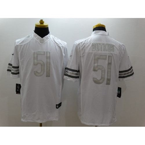 Nike Chicago Bears #51 Dick Butkus White Men's Stitched NFL Limited Platinum Jersey Men's