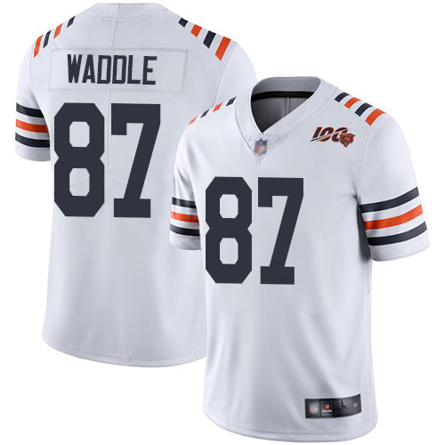 Nike Chicago Bears #87 Tom Waddle White Alternate Men's Stitched NFL Vapor Untouchable Limited 100th Season Jersey Men's