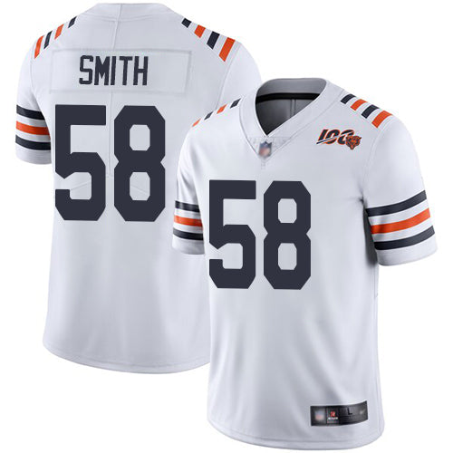 Nike Chicago Bears #58 Roquan Smith White Alternate Men's Stitched NFL Vapor Untouchable Limited 100th Season Jersey Men's