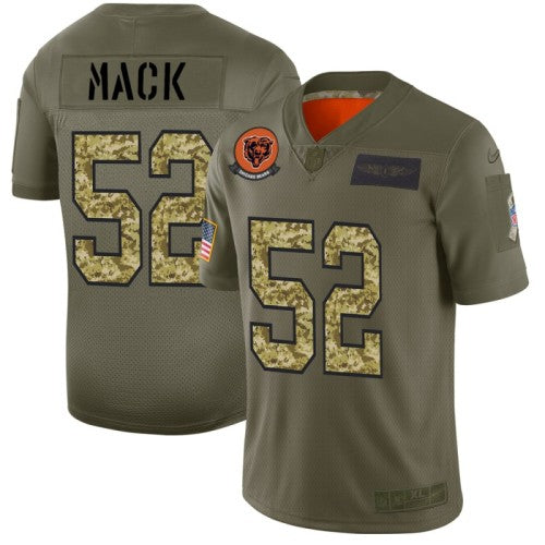 Chicago Chicago Bears #52 Khalil Mack Men's Nike 2019 Olive Camo Salute To Service Limited NFL Jersey Men's