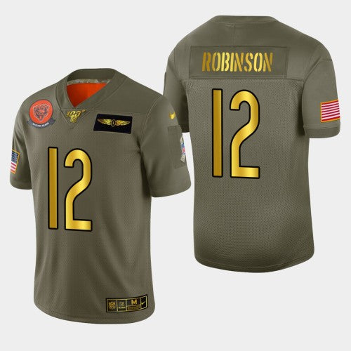 Chicago Chicago Bears #12 Allen Robinson II Men's Nike Olive Gold 2019 Salute to Service Limited NFL 100 Jersey Men's