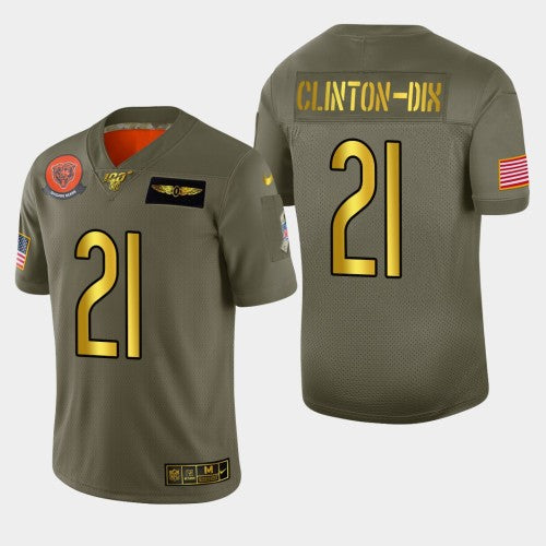 Chicago Chicago Bears #21 Ha Ha Clinton-Dix Men's Nike Olive Gold 2019 Salute to Service Limited NFL 100 Jersey Men's