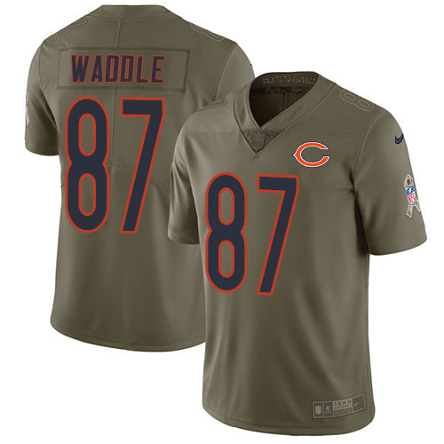 Nike Chicago Bears #87 Tom Waddle Olive Men's Stitched NFL Limited 2017 Salute To Service Jersey Men's