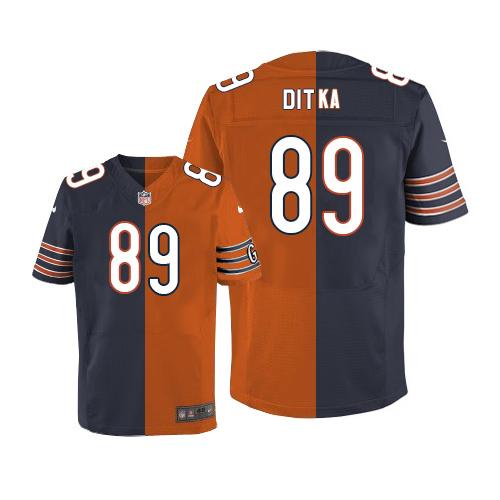Nike Chicago Bears #89 Mike Ditka Navy Blue/Orange Men's Stitched NFL Elite Split Jersey Men's