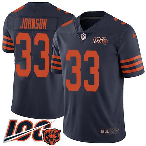 Nike Chicago Bears #33 Jaylon Johnson Navy Blue Alternate Men's Stitched NFL 100th Season Vapor Untouchable Limited Jersey Men's