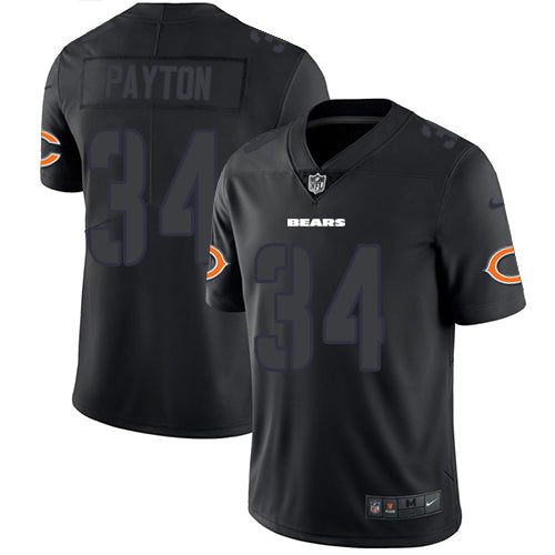 Nike Chicago Bears #34 Walter Payton Black Men's Stitched NFL Limited Rush Impact Jersey Men's