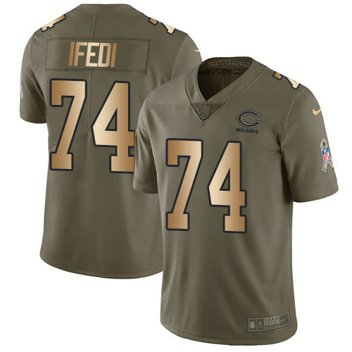 Nike Chicago Bears #74 Germain Ifedi Olive/Gold Men's Stitched NFL Limited 2017 Salute To Service Jersey Men's