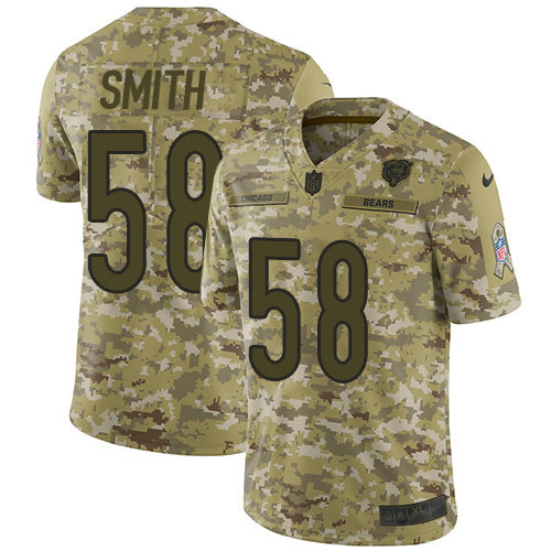 Nike Chicago Bears #58 Roquan Smith Camo Men's Stitched NFL Limited 2018 Salute To Service Jersey Men's