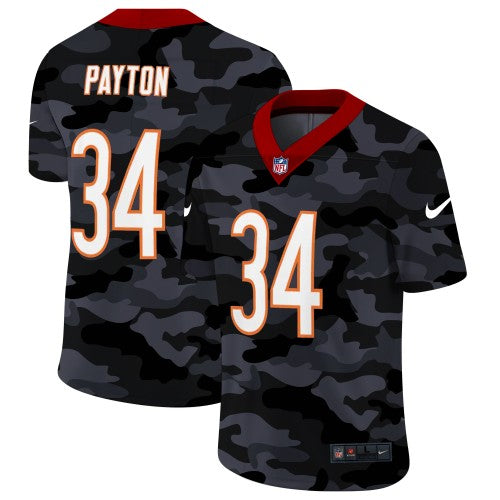 Chicago Chicago Bears #34 Walter Payton Men's Nike 2020 Black CAMO Vapor Untouchable Limited Stitched NFL Jersey Men's