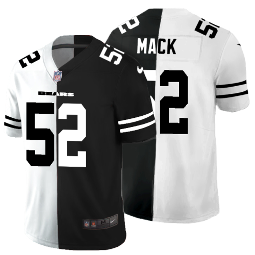 Chicago Chicago Bears #52 Khalil Mack Men's Black V White Peace Split Nike Vapor Untouchable Limited NFL Jersey Men's