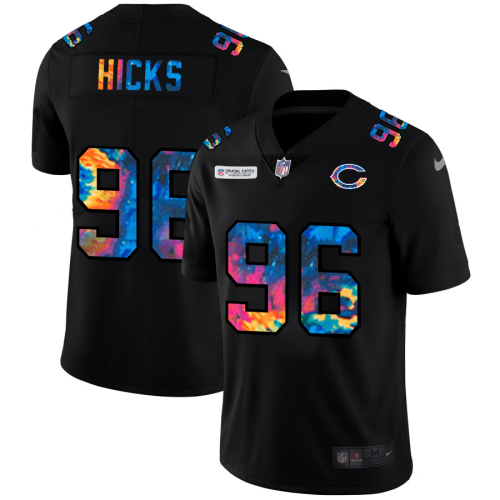 Chicago Chicago Bears #96 Akiem Hicks Men's Nike Multi-Color Black 2020 NFL Crucial Catch Vapor Untouchable Limited Jersey Men's