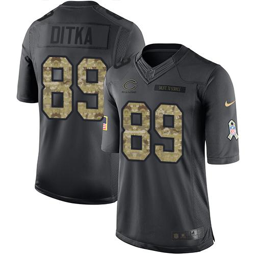 Nike Chicago Bears #89 Mike Ditka Black Men's Stitched NFL Limited 2016 Salute to Service Jersey Men's