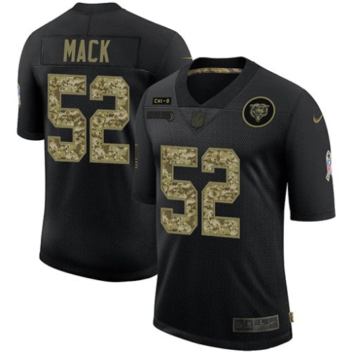Chicago Chicago Bears #52 Khalil Mack Men's Nike 2020 Salute To Service Camo Limited NFL Jersey Black Men's
