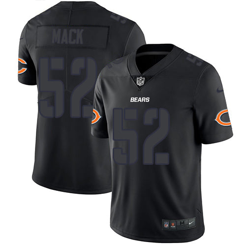 Nike Chicago Bears #52 Khalil Mack Black Men's Stitched NFL Limited Rush Impact Jersey Men's