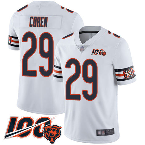 Nike Chicago Bears #29 Tarik Cohen White Men's Stitched NFL 100th Season Vapor Limited Jersey Men's