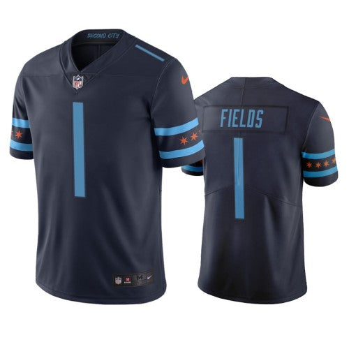 Nike Chicago Bears #1 Justin Fields Navy Blue Team Color Men's Stitched NFL Limited City Edition Jersey Men's