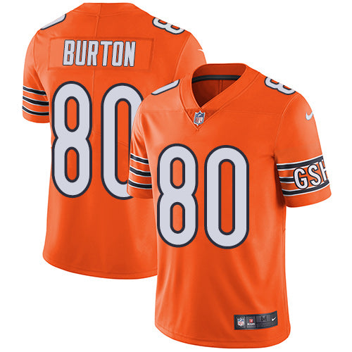 Nike Chicago Bears #80 Trey Burton Orange Men's Stitched NFL Limited Rush Jersey Men's