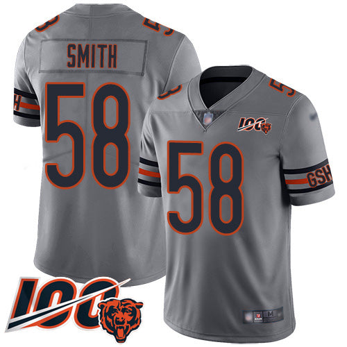 Nike Chicago Bears #58 Roquan Smith Silver Men's Stitched NFL Limited Inverted Legend 100th Season Jersey Men's