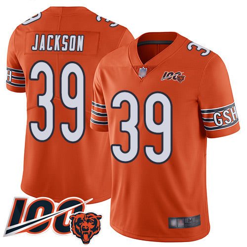 Nike Chicago Bears #39 Eddie Jackson Orange Men's Stitched NFL Limited Rush 100th Season Jersey Men's