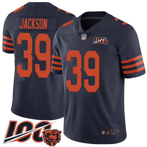 Nike Chicago Bears #39 Eddie Jackson Navy Blue Alternate Men's Stitched NFL 100th Season Vapor Limited Jersey Men's