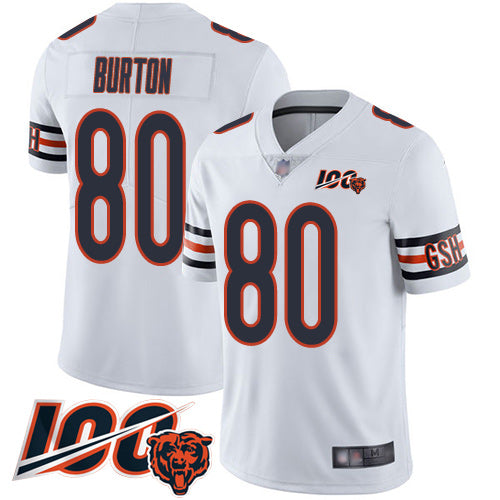 Nike Chicago Bears #80 Trey Burton White Men's Stitched NFL 100th Season Vapor Limited Jersey Men's