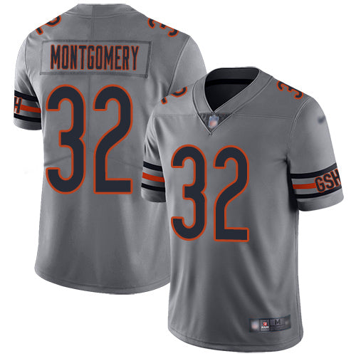 Nike Chicago Bears #32 David Montgomery Silver Men's Stitched NFL Limited Inverted Legend Jersey Men's