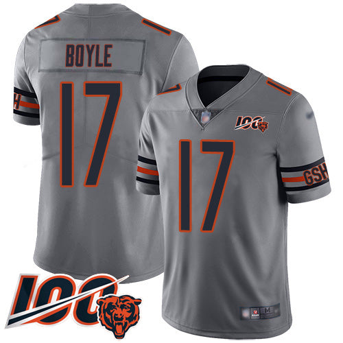 Nike Chicago Bears #17 Tim Boyle Silver Men's Stitched NFL Limited Inverted Legend 100th Season Jersey Men's
