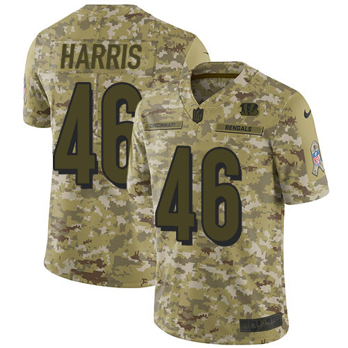 Nike Cincinnati Bengals #46 Clark Harris Camo Men's Stitched NFL Limited 2018 Salute To Service Jersey Men's