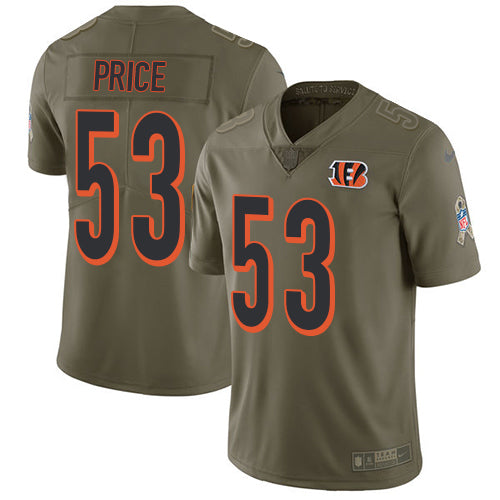Nike Cincinnati Bengals #53 Billy Price Olive Men's Stitched NFL Limited 2017 Salute To Service Jersey Men's