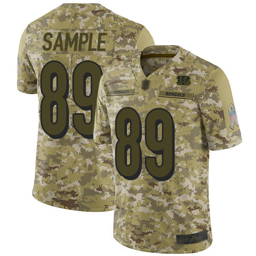 Nike Cincinnati Bengals #89 Drew Sample Camo Men's Stitched NFL Limited 2018 Salute To Service Jersey Men's