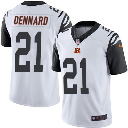 Nike Cincinnati Bengals #21 Darqueze Dennard White Men's Stitched NFL Limited Rush Jersey Men's