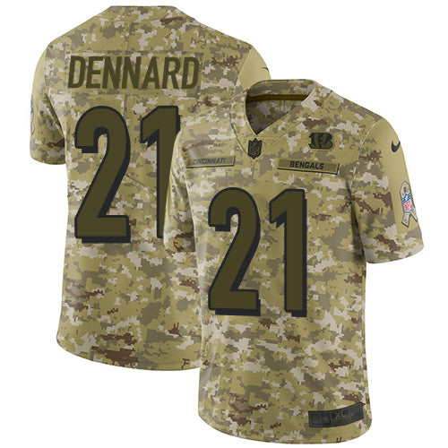 Nike Cincinnati Bengals #21 Darqueze Dennard Camo Men's Stitched NFL Limited 2018 Salute To Service Jersey Men's