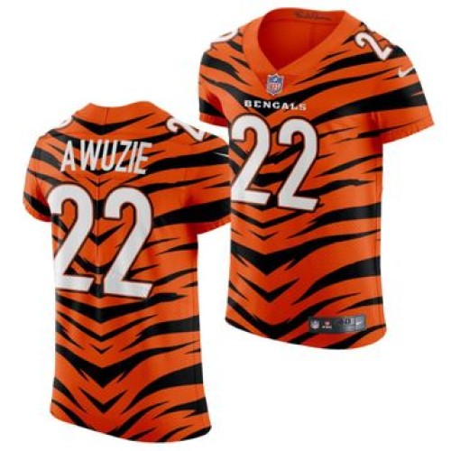 Nike Cincinnati Bengals #22 Chidobe Awuzie Men's 2021-22 Orange City Edition Elite NFL Jersey Men's