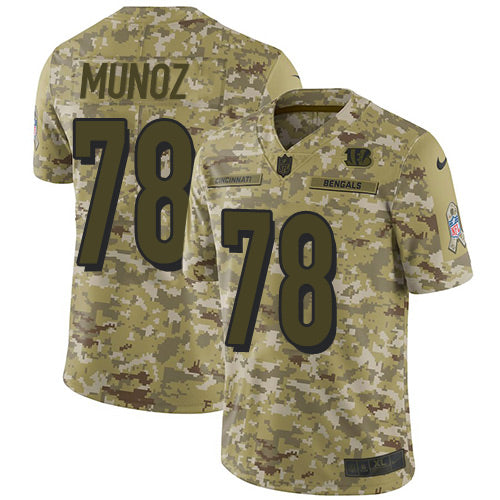 Nike Cincinnati Bengals #78 Anthony Munoz Camo Men's Stitched NFL Limited 2018 Salute To Service Jersey Men's