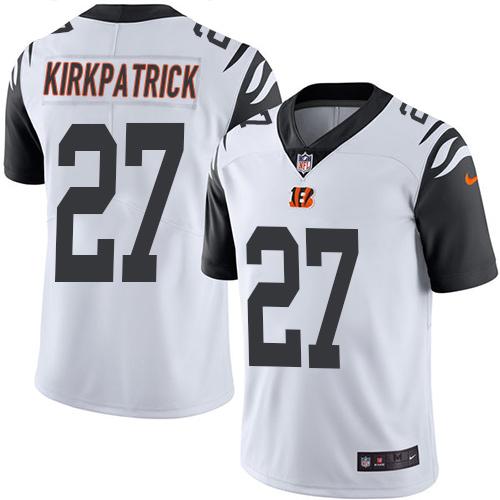 Nike Cincinnati Bengals #27 Dre Kirkpatrick White Men's Stitched NFL Limited Rush Jersey Men's