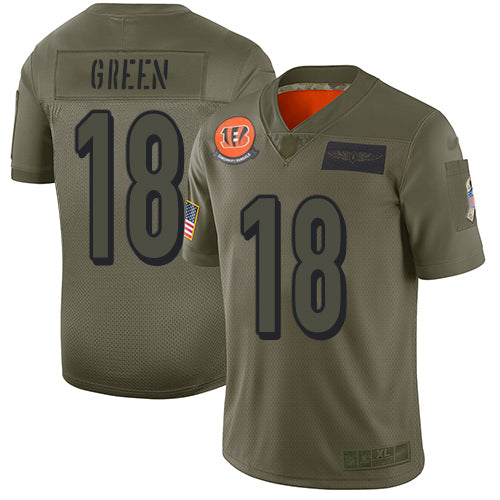Nike Cincinnati Bengals #18 A.J. Green Camo Men's Stitched NFL Limited 2019 Salute To Service Jersey Men's
