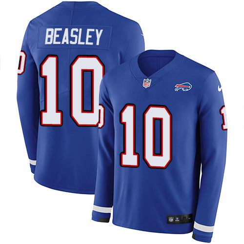 Nike Buffalo Bills #10 Cole Beasley Royal Blue Team Color Men's Stitched NFL Limited Therma Long Sleeve Jersey Men's
