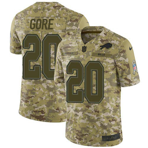 Nike Buffalo Bills #20 Frank Gore Camo Men's Stitched NFL Limited 2018 Salute To Service Jersey Men's