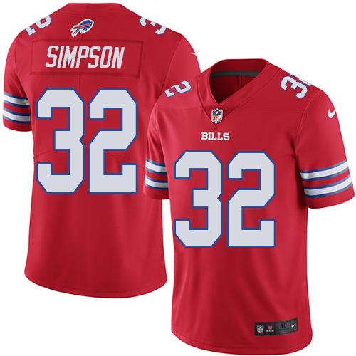 Nike Buffalo Bills #32 O. J. Simpson Red Men's Stitched NFL Elite Rush Jersey Men's