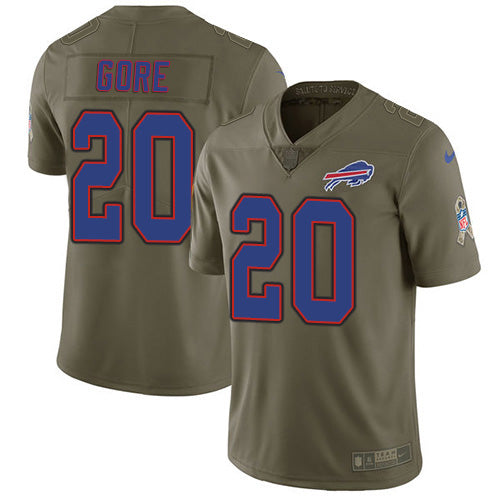 Nike Buffalo Bills #20 Frank Gore Olive Men's Stitched NFL Limited 2017 Salute To Service Jersey Men's