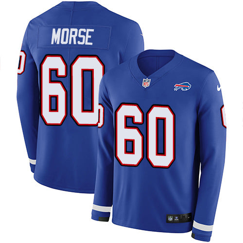 Nike Buffalo Bills #60 Mitch Morse Royal Blue Team Color Men's Stitched NFL Limited Therma Long Sleeve Jersey Men's