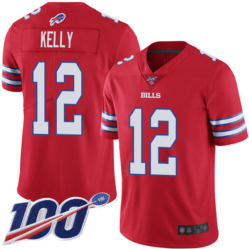 Nike Buffalo Bills #12 Jim Kelly Red Men's Stitched NFL Limited Rush 100th Season Jersey Men's