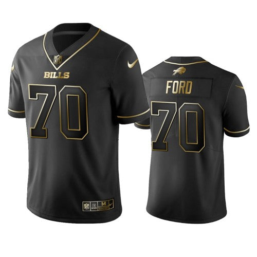 Nike Buffalo Bills #70 Cody Ford Black Golden Limited Edition Stitched NFL Jersey Men's