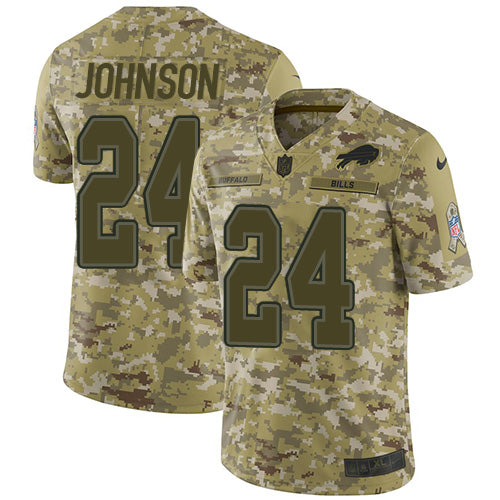 Nike Buffalo Bills #24 Taron Johnson Camo Men's Stitched NFL Limited 2018 Salute To Service Jersey Men's