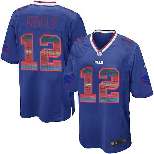 Nike Buffalo Bills #12 Jim Kelly Royal Blue Team Color Men's Stitched NFL Limited Strobe Jersey Men's