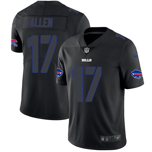 Nike Buffalo Bills #17 Josh Allen Black Men's Stitched NFL Limited Rush Impact Jersey Men's