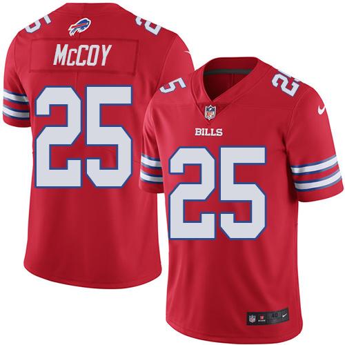 Nike Buffalo Bills #25 LeSean McCoy Red Men's Stitched NFL Elite Rush Jersey Men's