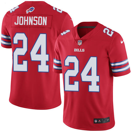 Nike Buffalo Bills #24 Taron Johnson Red Men's Stitched NFL Limited Rush Jersey Men's