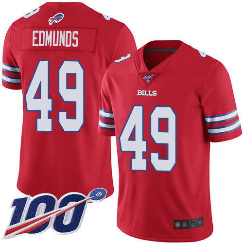 Nike Buffalo Bills #49 Tremaine Edmunds Red Men's Stitched NFL Limited Rush 100th Season Jersey Men's